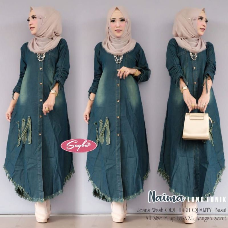Naima Tunik Jeans Panjang