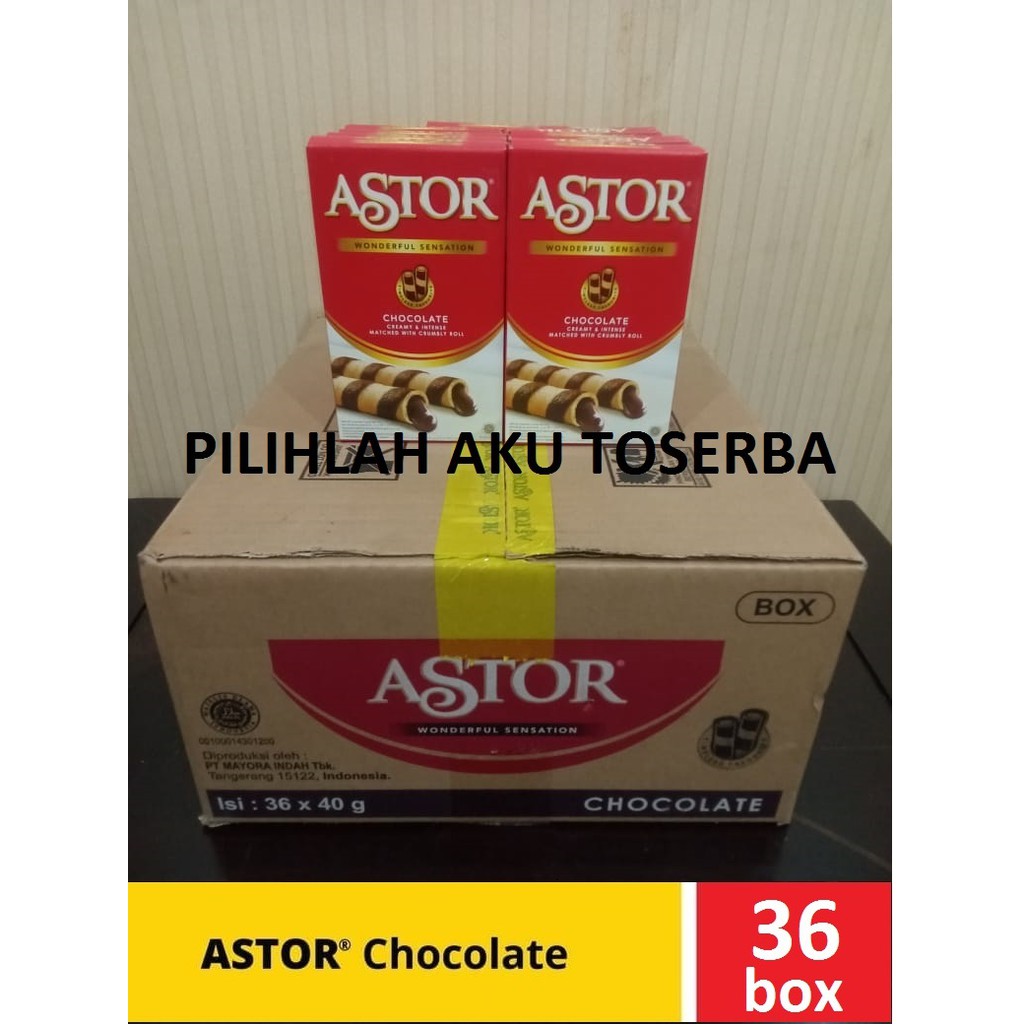 ASTOR Waferstick Coklat 40 gr - 1 Karton isi 36 box @40 Gr