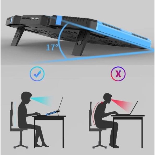 Cooling Pad Nuoxi Q7 5Fan - Kipas Laptop