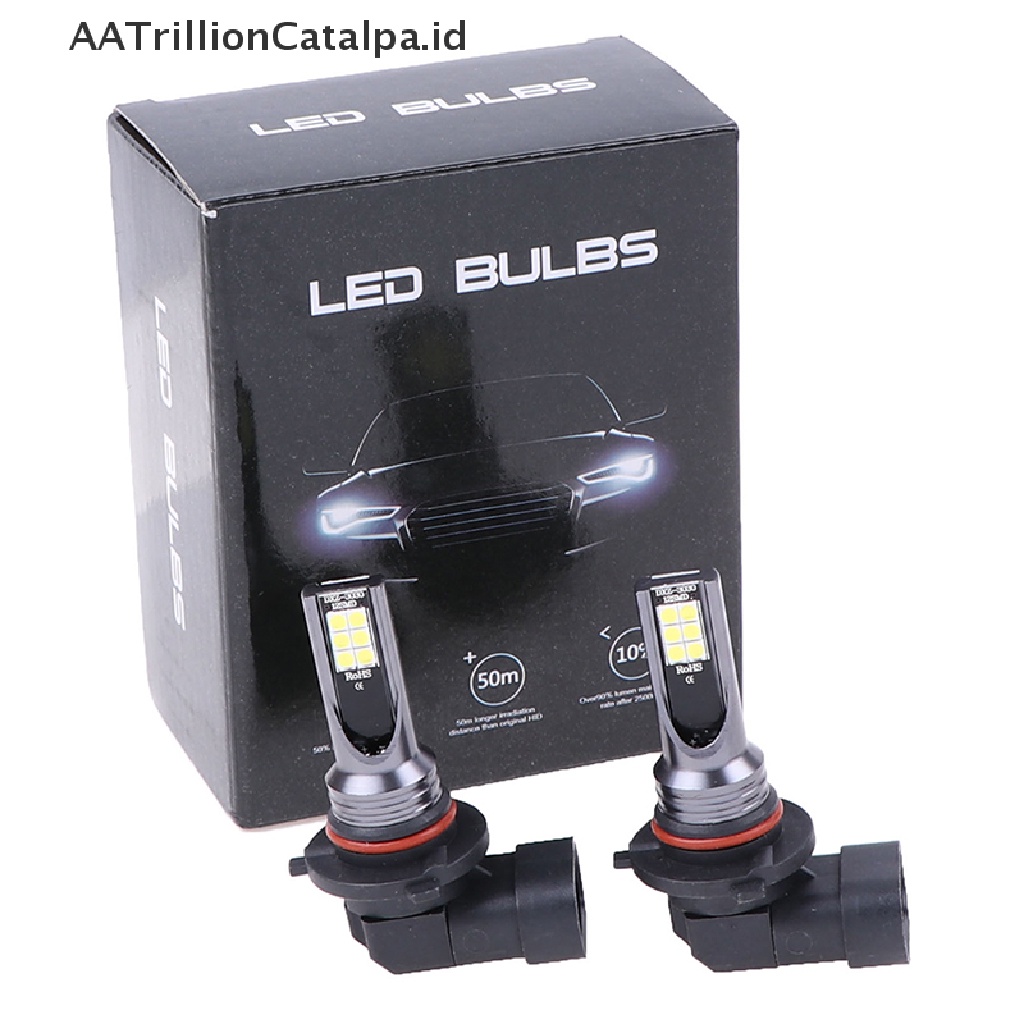 Aatrillioncatalpa 2Pcs Lampu Kabut Depan LED 9005 9006 100W 19000LM 6000K Warna Putih