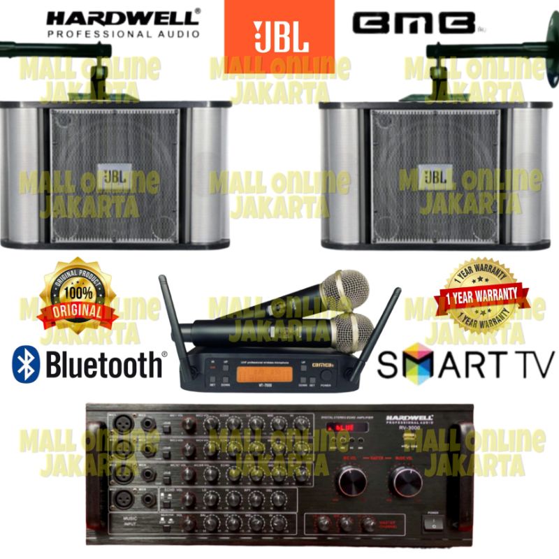 Paket karaoke JBL 10 inch rm10 Original Sound system mic wireless bmb power ampli hardwell rv3000