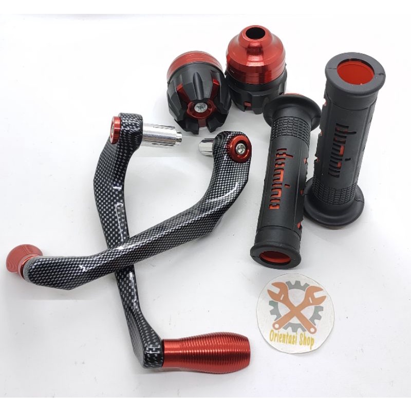 PROGUARD CARBON+JALU AS RODA+GRIP DOMINO NMAX AEROK NINJA RX KING VARIO BEAT MIO UNIVERSAL