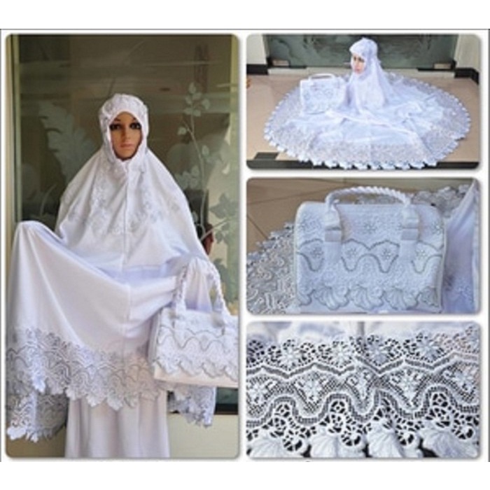 mukenah PREMIUM / mukena putih/ mukena semi sutra