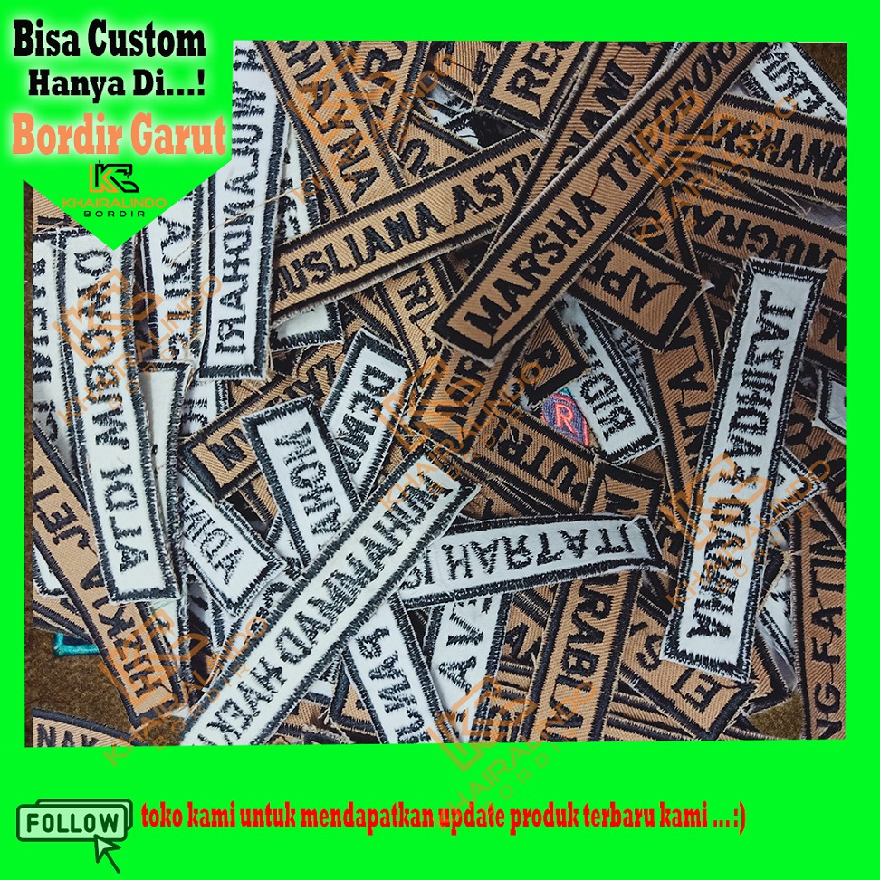 LABEL nama PRAMUKA badge bordir komputer NAMTAQ