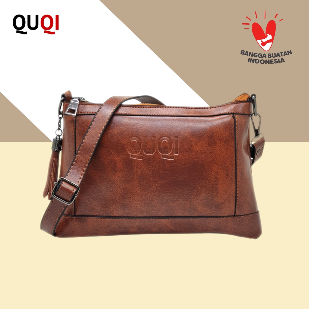 Tas Kulit Kerja Wanita Original Quqi Free Cover Bag