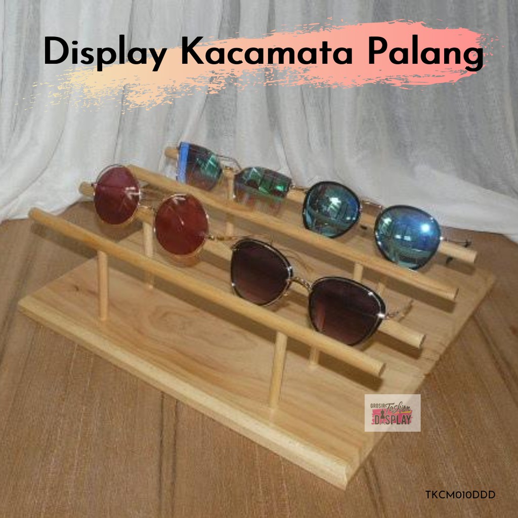 Display Kacamata Kayu Premium Palang 4 Susun Stand Rak Tempat Pajangan Kacamata Unik (BH)