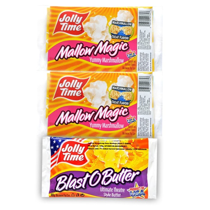 

Instant-Camilan- Paket Duo Mallow Butter (2Mm, 1Bob) - Jolly Time Mircowave Popcorn -Camilan-