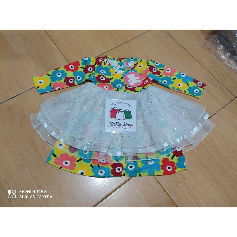 Dress Tutu Bayi Perempuan Motif Bunga