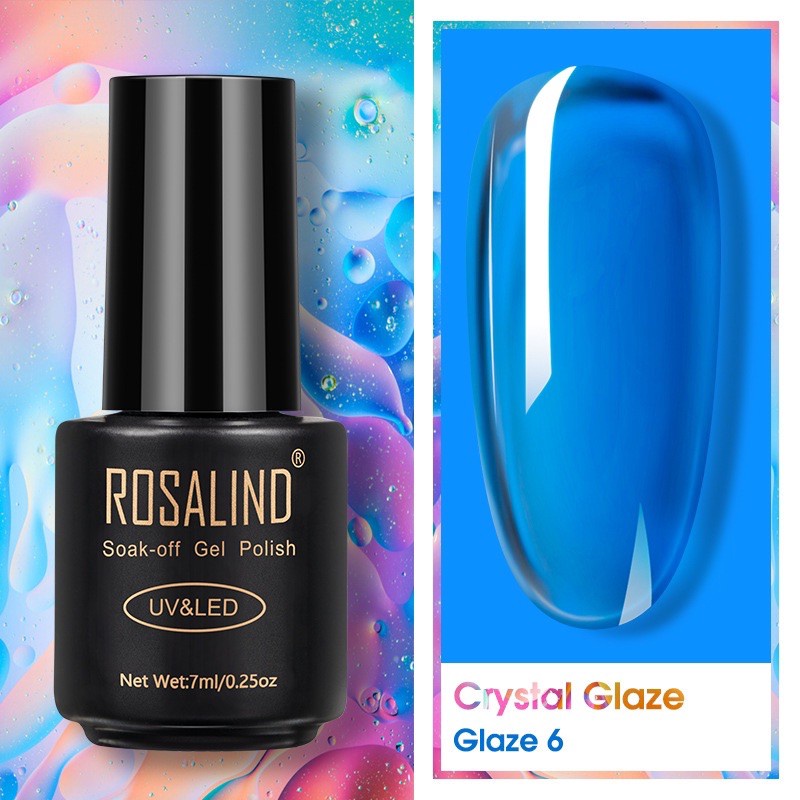 ROSALIND CRYSTAL GLAZE JELLY 7ml KUTEK GEL NEON JELLY SOAK OFF GEL POLISH