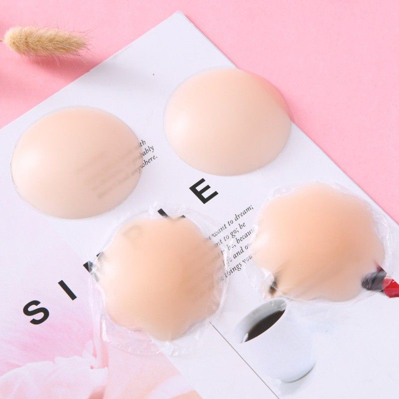 Sepasang Stiker Silikon Payudara Penutup Puting Silicone Bra Pad Nipple Cover