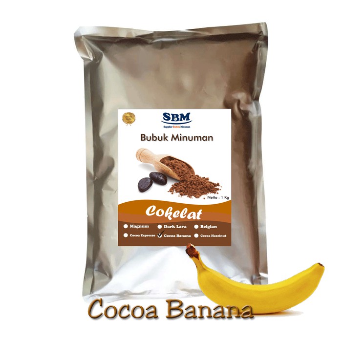 Bubuk Minuman Coklat Pisang Powder Drink Choco Cokelat Premium Taste Cocoa Banana Chocolate