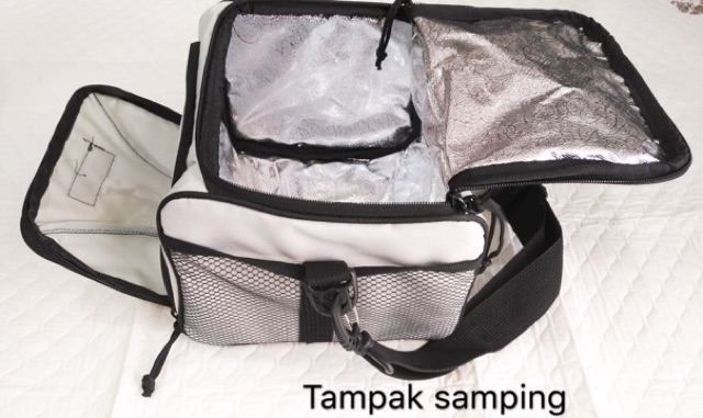 Cooler bag polos tali panjang + 1 ice gel / warmer bag / tas ASIP / tas penahan suhu
