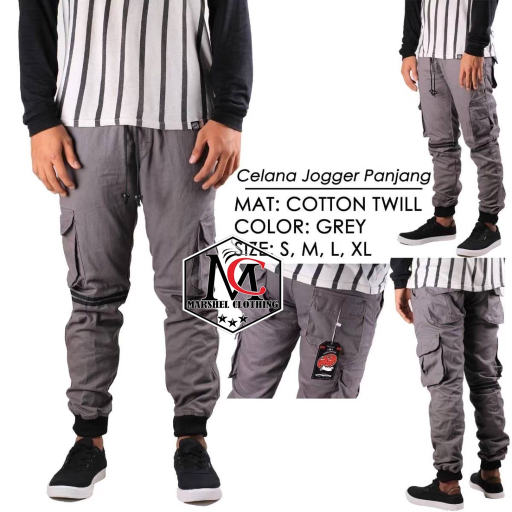 RCL - Celana Jogger Cargo Ttrip Hitam | Mocca | Abu