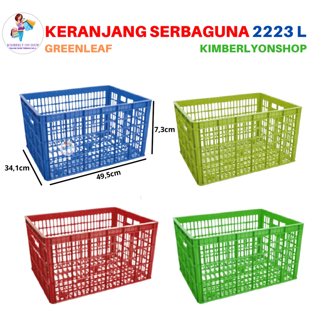 Keranjang Industri Container Box Roda 2223 L Green Leaf