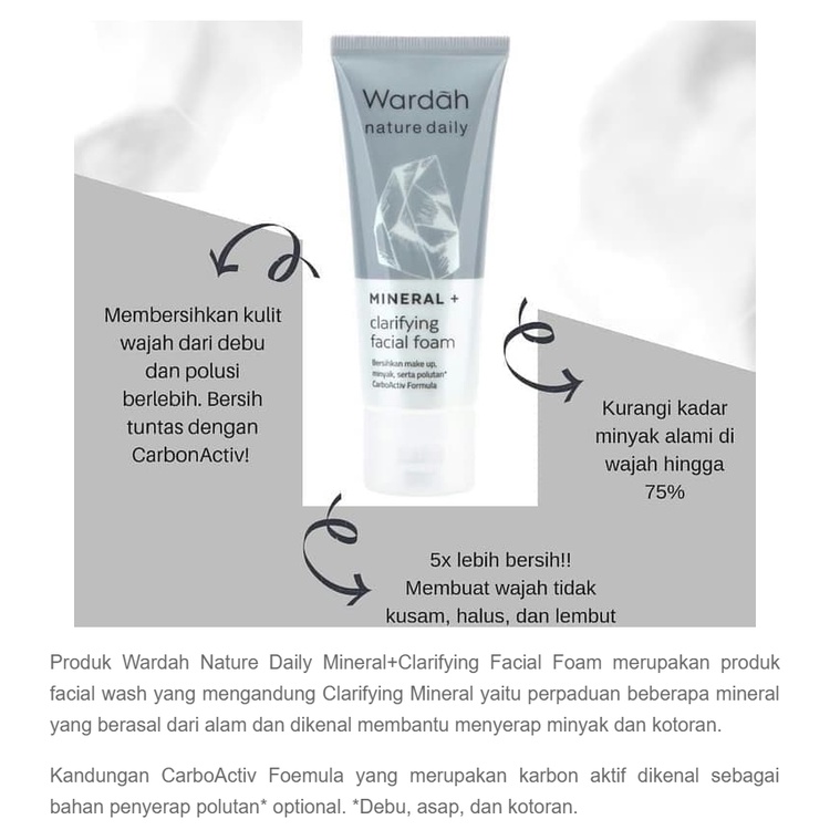 WARDAH NATURE DAILY MINERAL + CLARIFYING FACIAL FOAM 60 ml