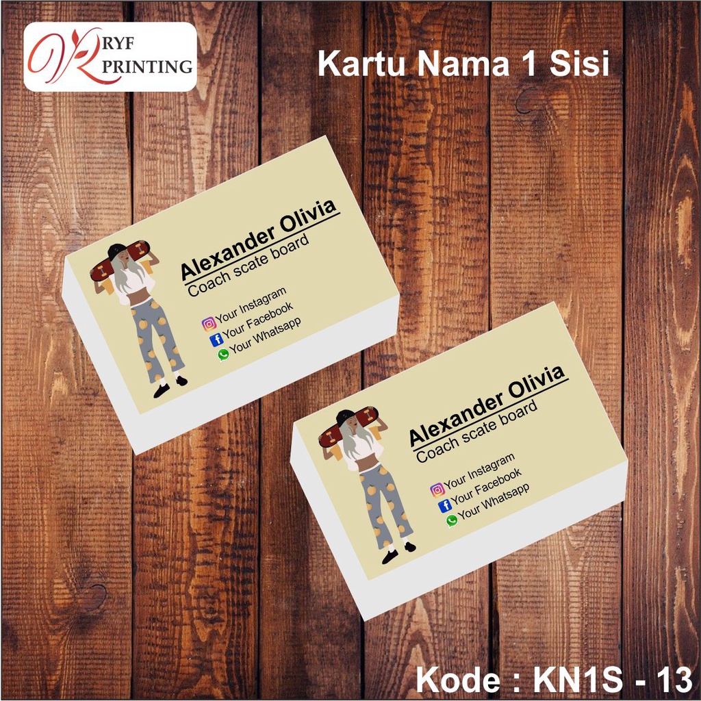 

KARTU NAMA 1 SISI