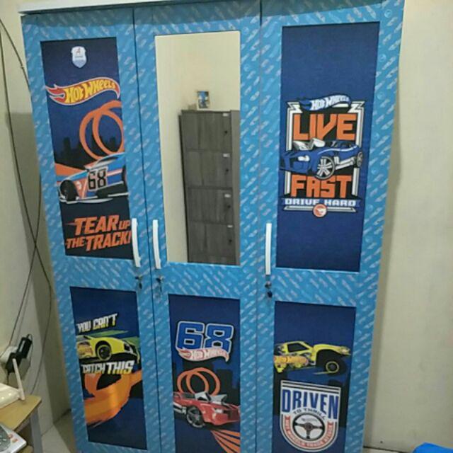 Lemari Pakaian 3 Pintu Karakter Hot Wheels Car Wdm 11232 Hwl