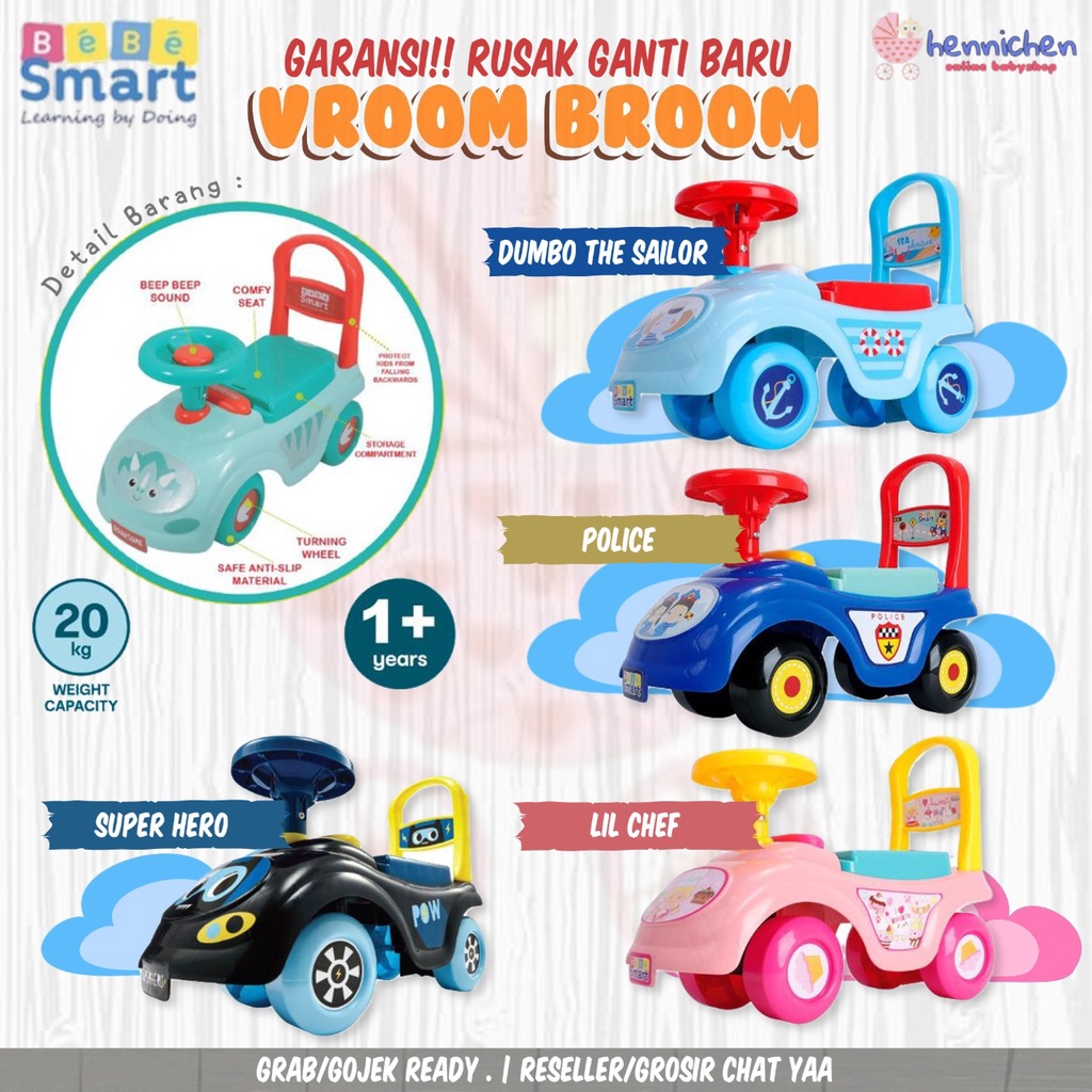 READY GOJEK GRAB Bebe Smart - Vroom Broom Ride On BBS875 BBS876 BBS878 BBS879 BBS880 BEBESMART