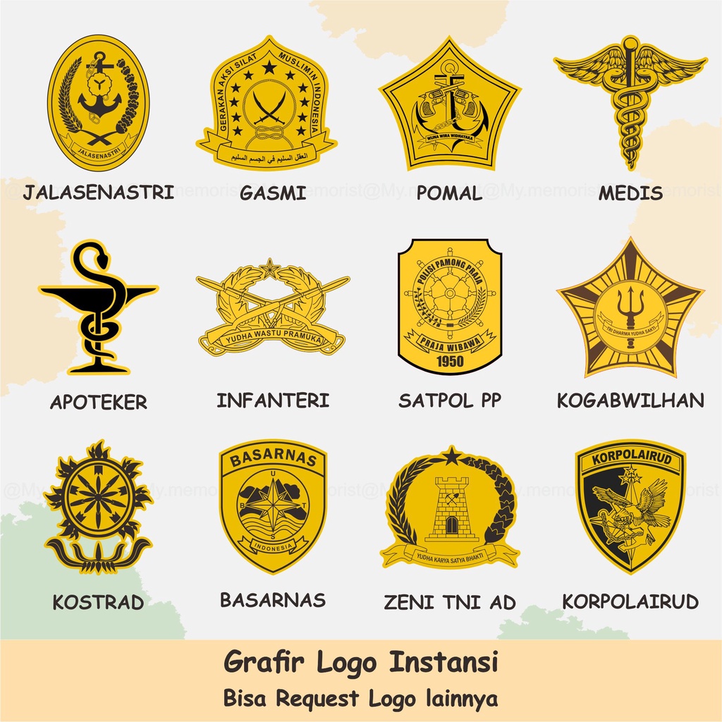 Grafir Logo/Lambang Instansi Akrilik Emas/Gold Mirror