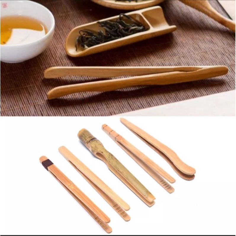 Bamboo Tweezers Tea Clip / Klip Teh Pinset Bambu / Alat Penjepit Teh