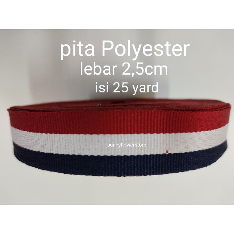 pita Polyester lebar 2,5 cm (1inc) isi 25 yard