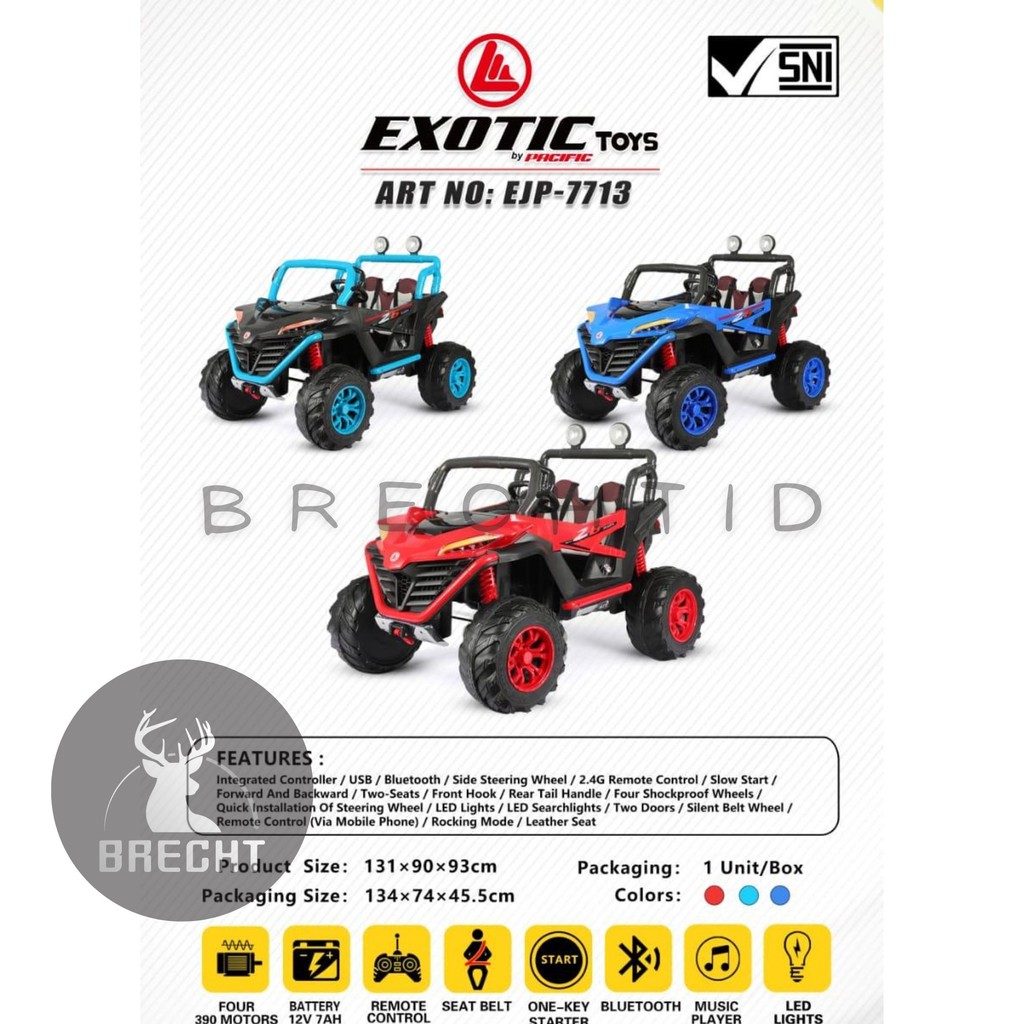 Mainan Anak Mobilan Aki Baby Eelectric Car Jeep Besar Exotic EJP 7713