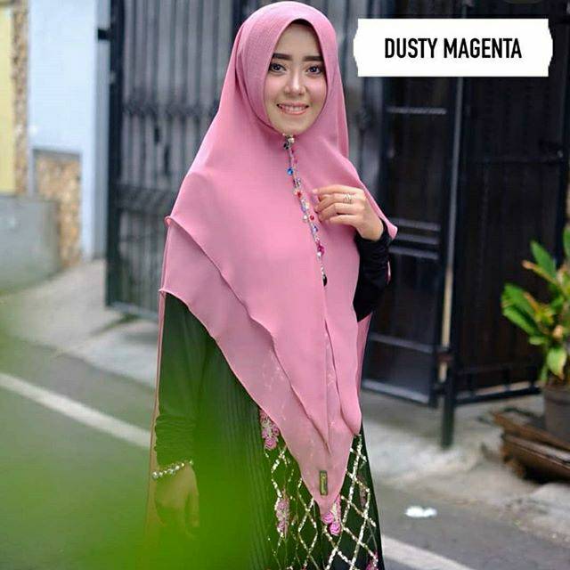 Khimar slim medina by kameela hijabku warna DUSTY MAGENTA