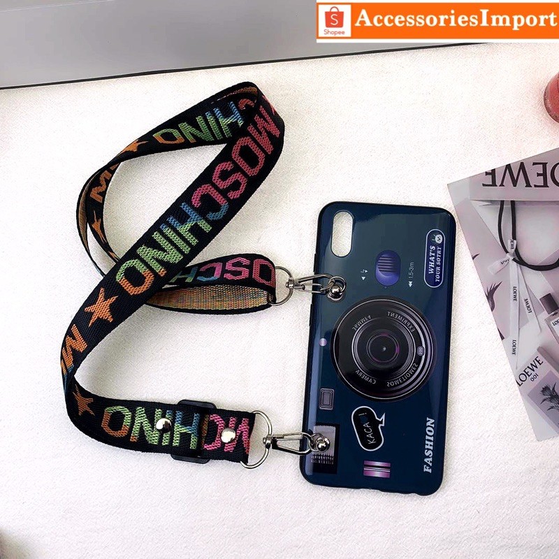 CASE RENO 5/ RENO 4/ 4F/ 4PRO/ RENO 3/ RENO 2/ 2F/ CASE MOTIF CAMERA + TALI GANTUNGAN SLEMPANG