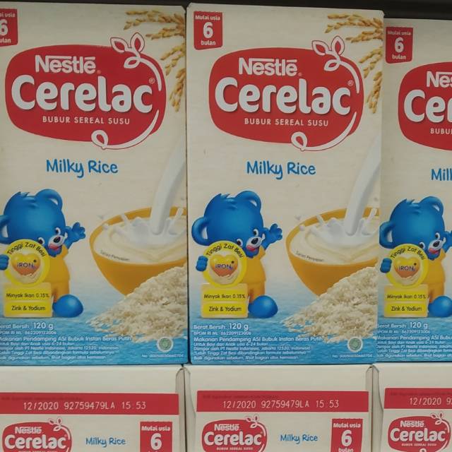 Nestle cerelac milky rice 120gr usia mulai 6 bulan