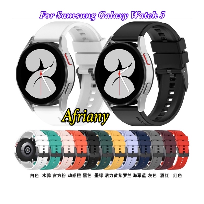 Strap Samsung Galaxy Watch 5 40mm 44mm Watch 5 Pro 45mm Rubber Tali Jam Tangan