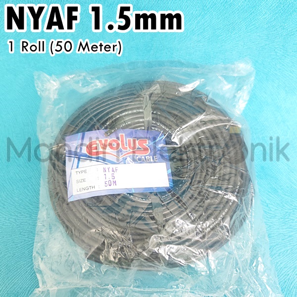 (Roll) Kabel Listrik Serabut Tunggal 1.5 Evolus Per Roll 50m 50 Meter