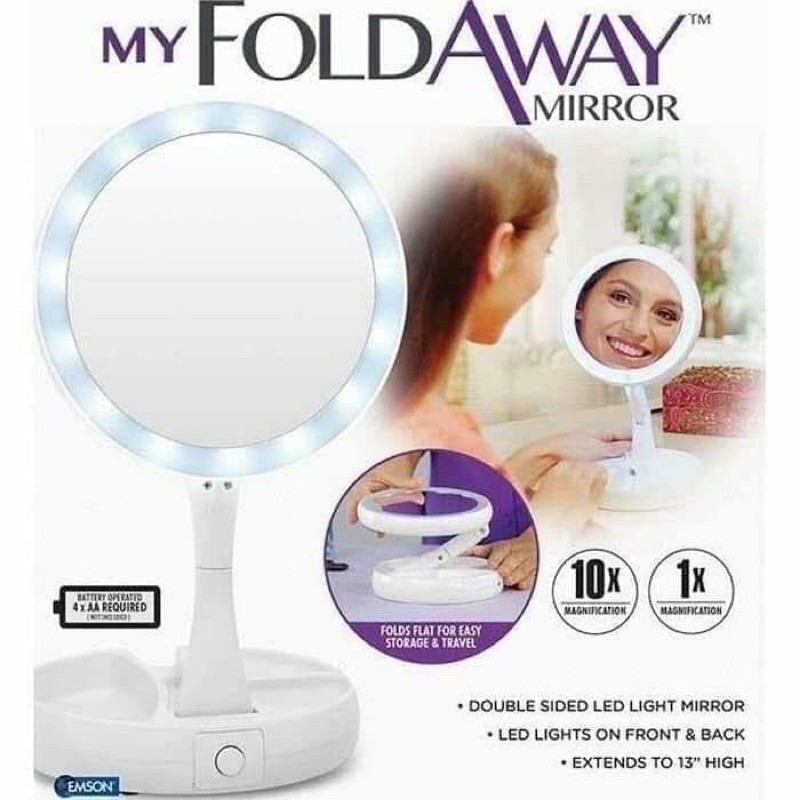 My fold way makeup make up mirror ring light cermin rias lampu LED