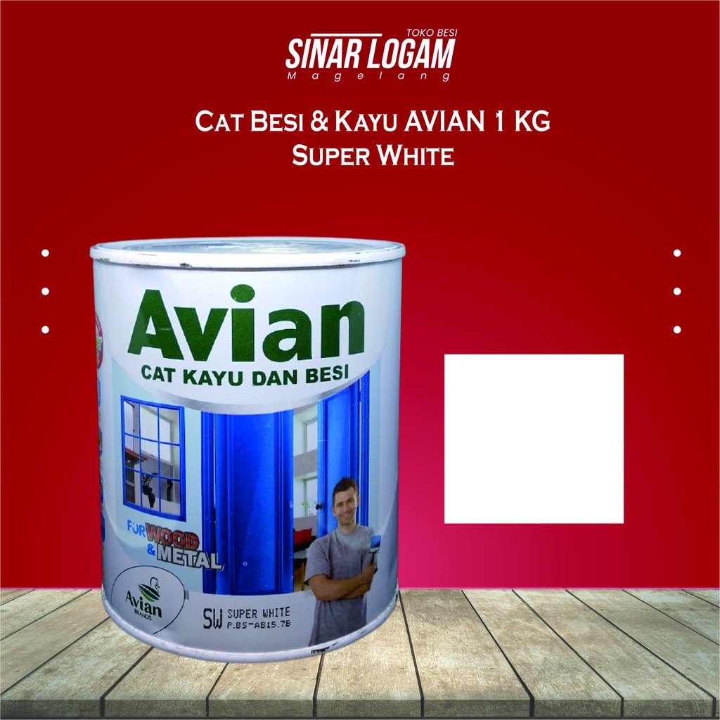 CAT BESI KAYU AVIAN 1 KG SUPER WHITE PUTIH