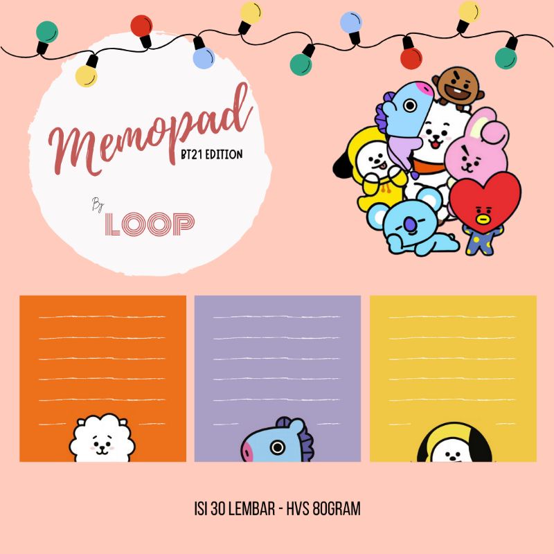 

Memo pad Lucu RJ Chimmy Mang - BT21 Edition