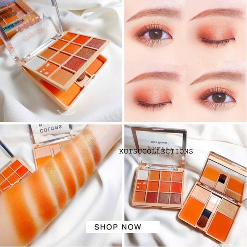 Kiss Beauty Color Pretty Eye Shadow Pallete Komplit Make Up Thailand Eyeshadow + Blush On Colors Pre