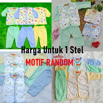 Setelan Baju Bayi / Piyama Panjang Bayi / Baju Bayi Kancing Depan ( 1 Stel )