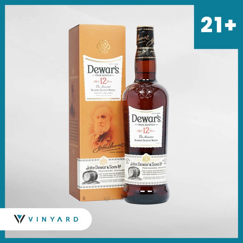 Dewars 12 Year Old Blended Scotch Whisky 700 ml ( Original &amp; Resmi By Vinyard )