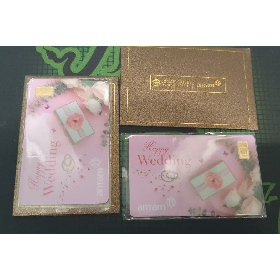 Emas Logam Mulia Antam Bukan UBS 0.5 gram 0.5gram Gift Series Happy Wedding