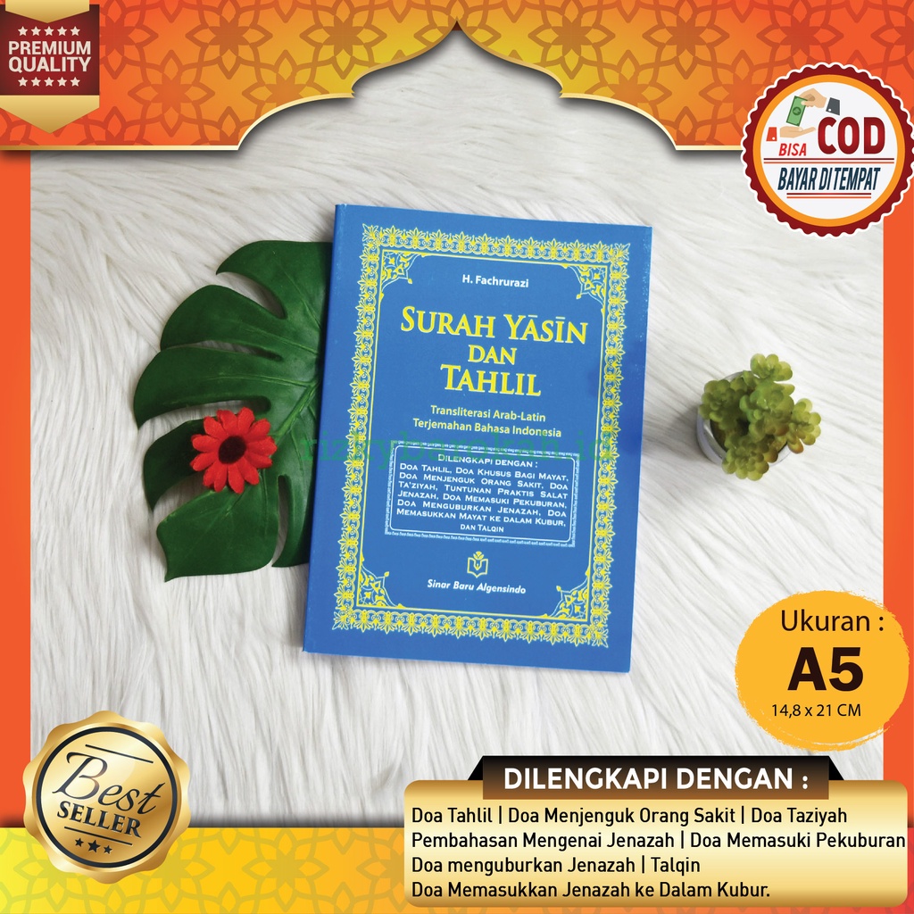 Buku Surah Yasin Dan Tahlil Transliterasi Latin Terjemah bahasa Indonesia Soft Cover Ukuran Besar A5