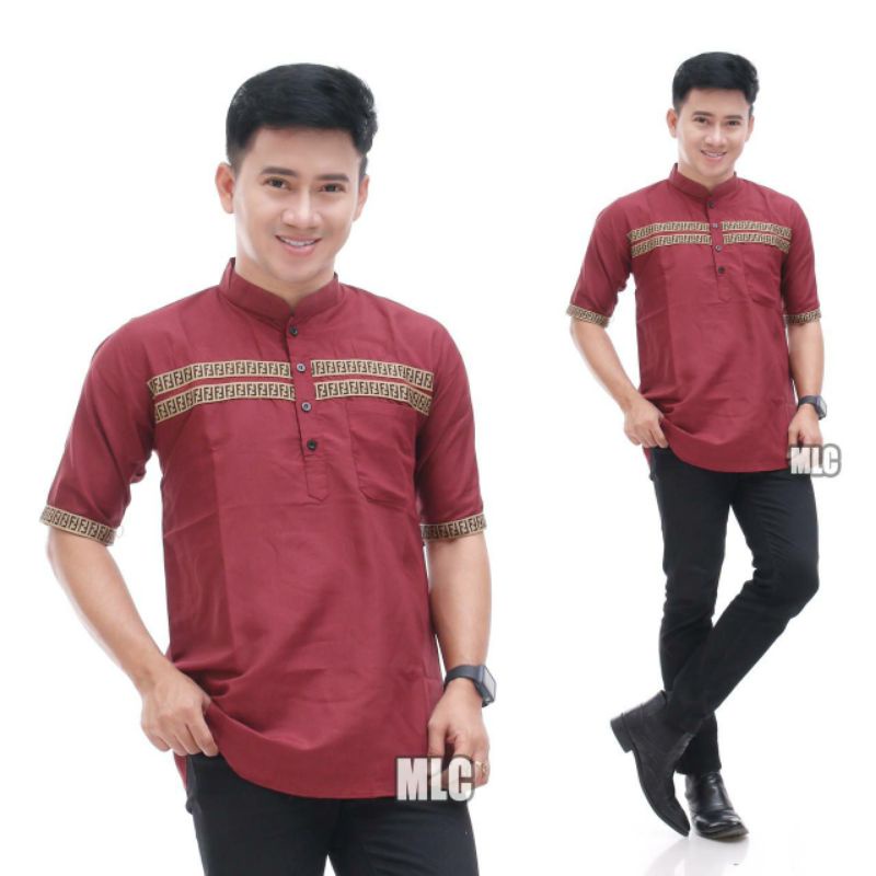 KOKO KURTA PENDEK MOTIF FF || KOKO SYUBBANUL MUSLIMIN TERBARU-Merah
