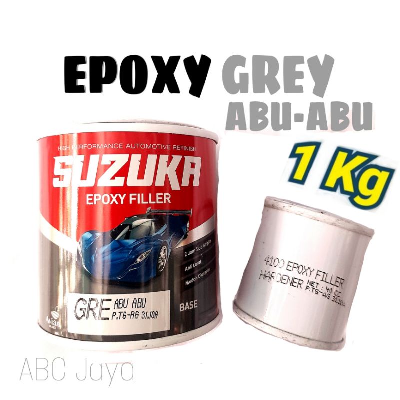 Cat Epoxy Grey Abu Suzuka + Hardener 1Kg Susuka Otomotif Cepat Kering