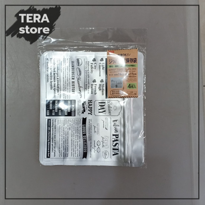 daiso aluminium storage bag with zipper isi 4 kantong aluminium