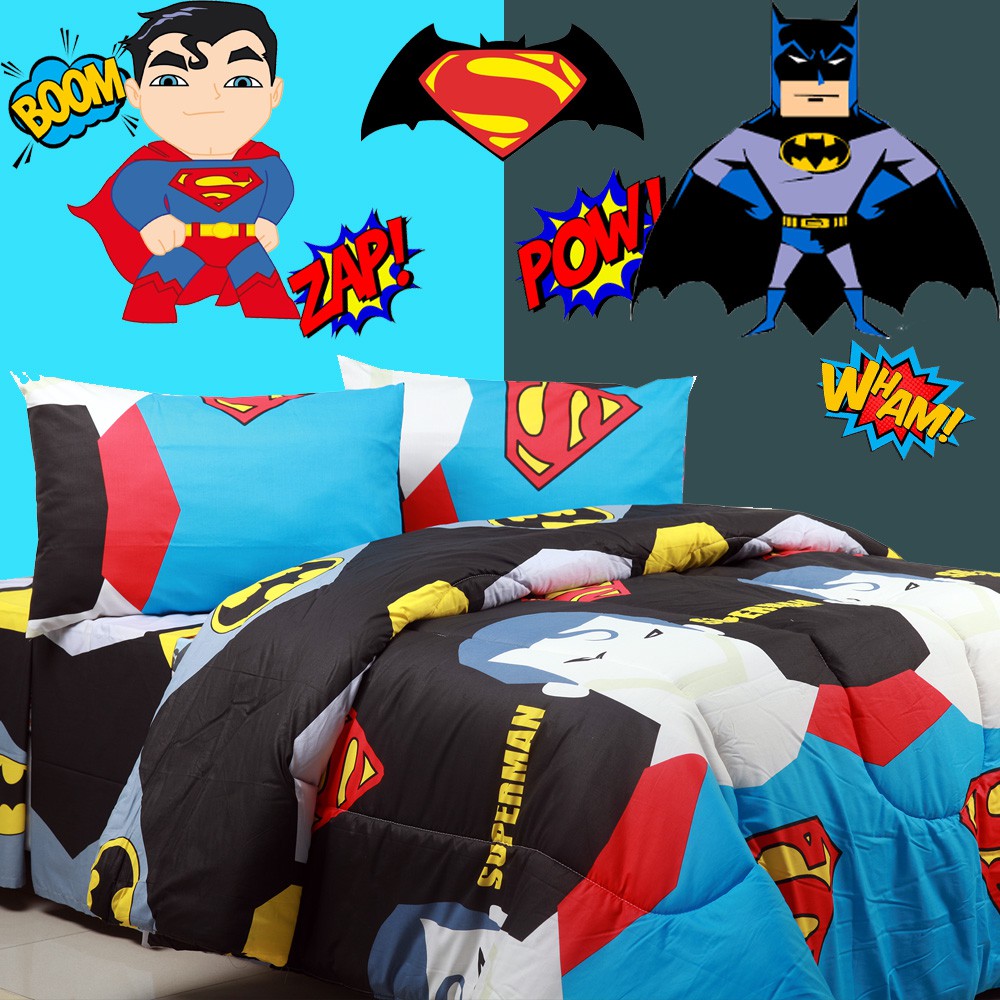 Sprei Merk KING Uk 2in1 140x200x30 2sarban 2sargul Motif Batman Request Konsumen