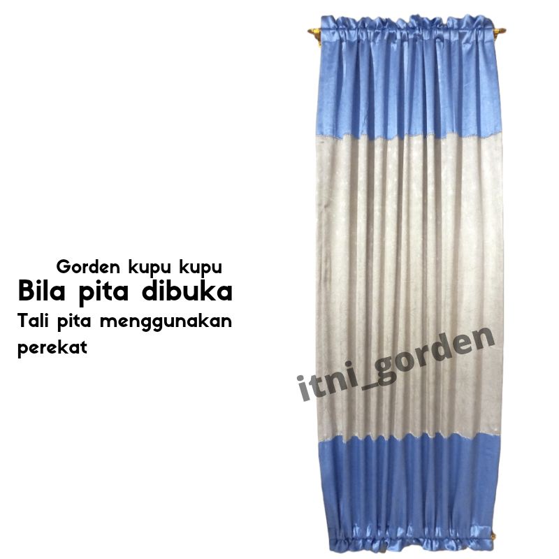 Gorden Tali Perekat Blackout Import Model Kupu Kupu Untuk Lebar Jendela 30cm-50cm