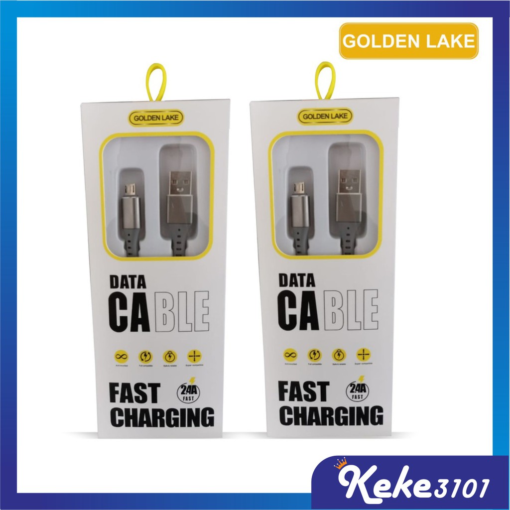 Kabel Data Golden Lake Micro USB Support Fast Charging 2.4A Nylon