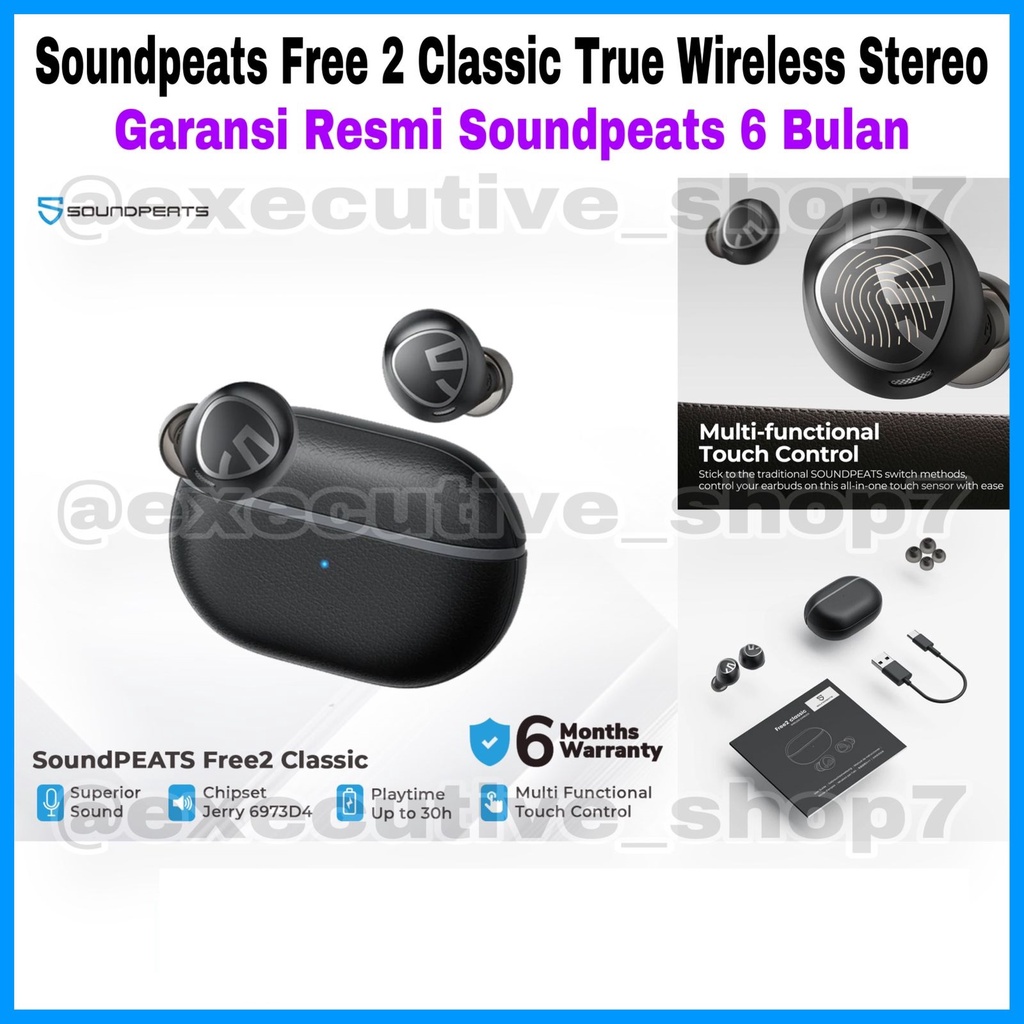Soundpeats Free 2 Classic True Wireless Stereo - Garansi Resmi Soundpeats 6 Bulan