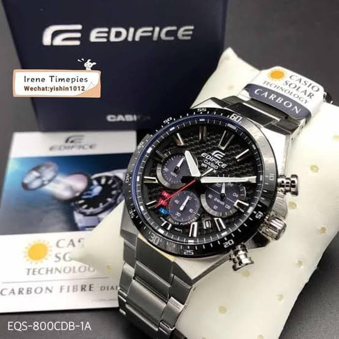 GROSIR Jam Tangan Pria Chronograph Casio Edifice Solar Power EQS-800CDB-1A