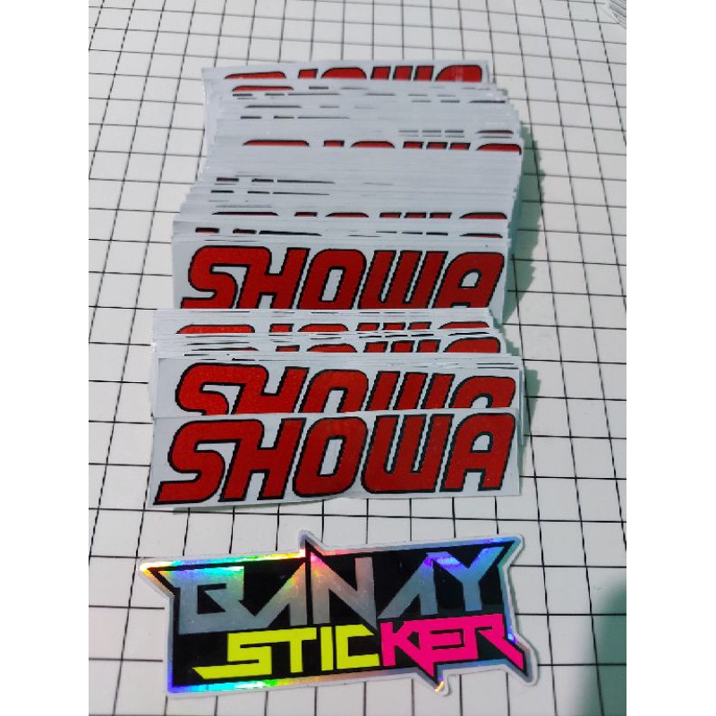 STICKER Stiker SHOCK SHOWA MERAH CUTTING