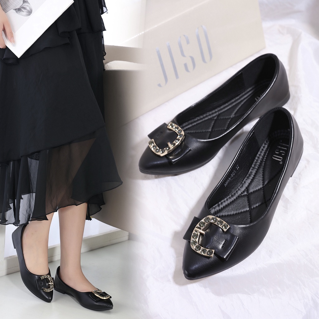 JISO RYONA ANNA-803 Sepatu Flat shoes Wanita Sepatu Kerja Wanita Import