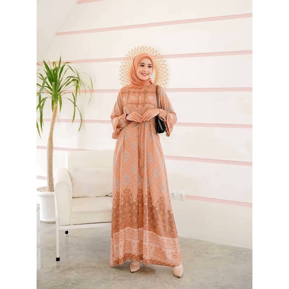 Camelia Dress Muslim - Gamis Wanita Matt Maxmara Luxury LD 110 Lengan Panjang Busui Resleting Baju Dress Wanita